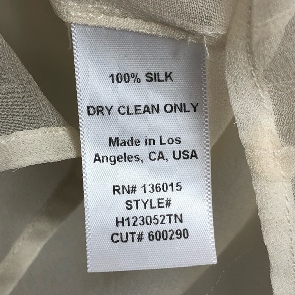 NAVEN sheer button down color block silk blouse - Picture 6 of 8